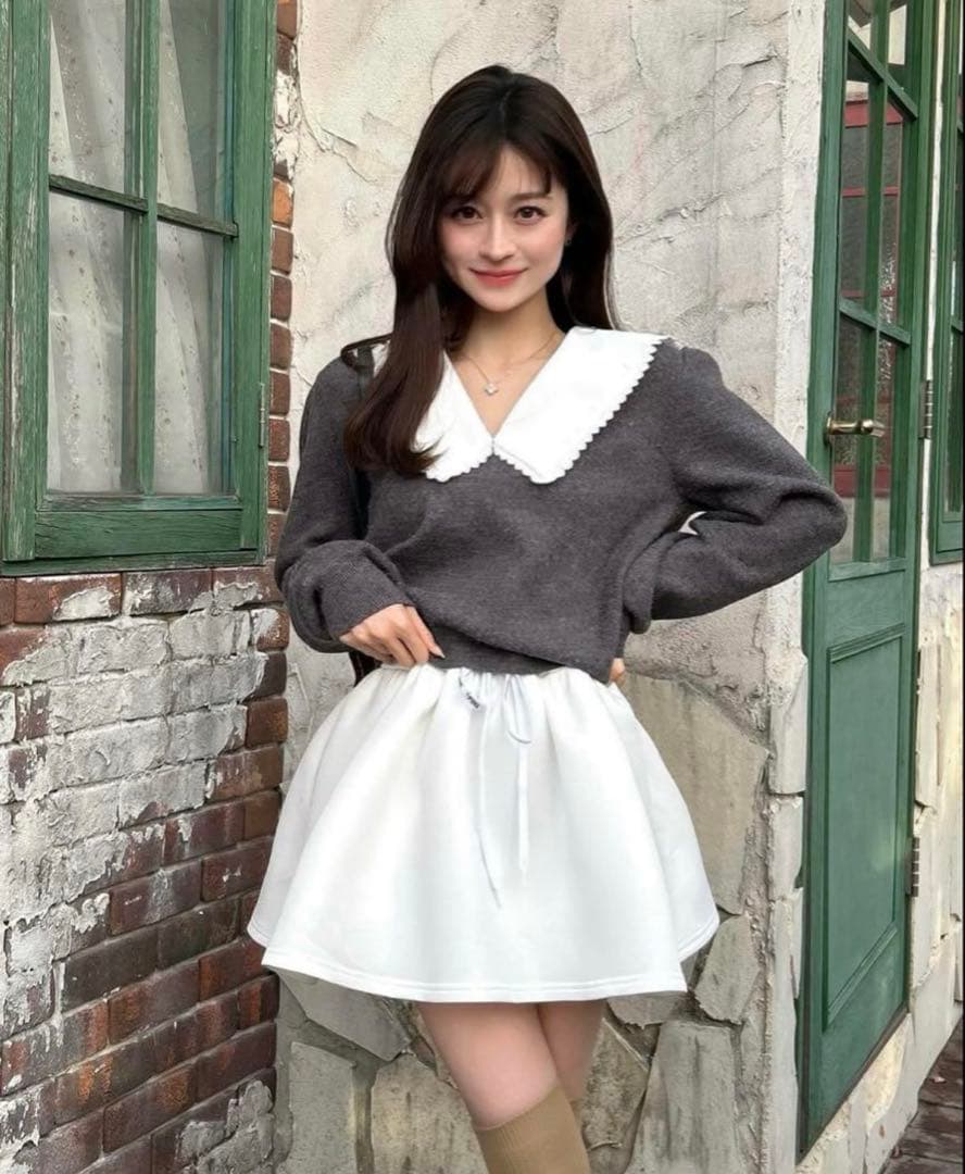 bibiy NELLY MINI SKIRTホワイト