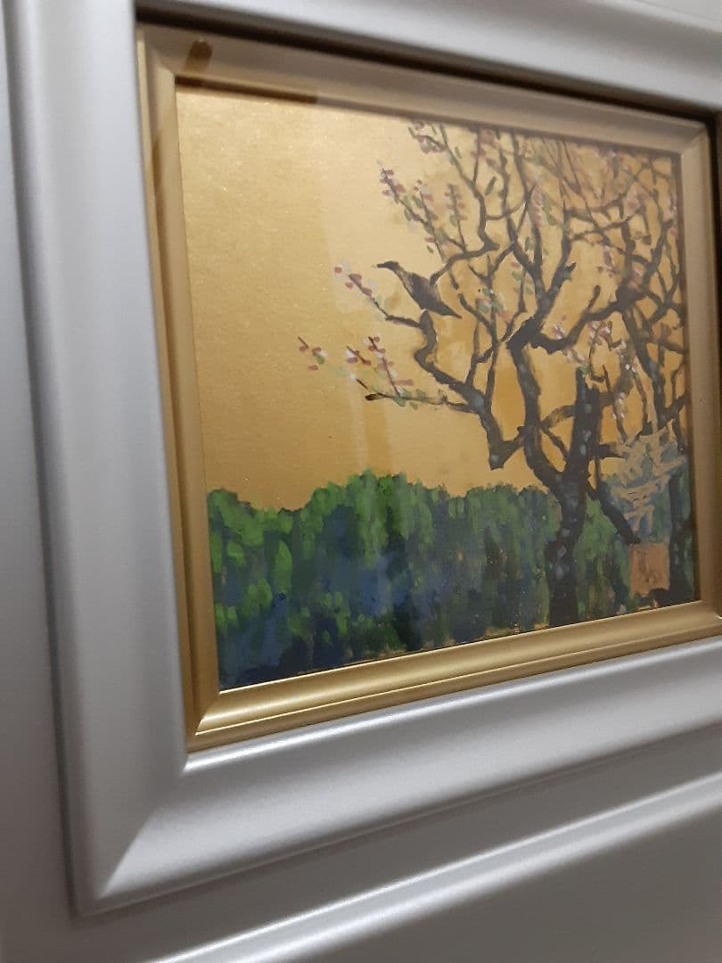 日本画　早春の朝