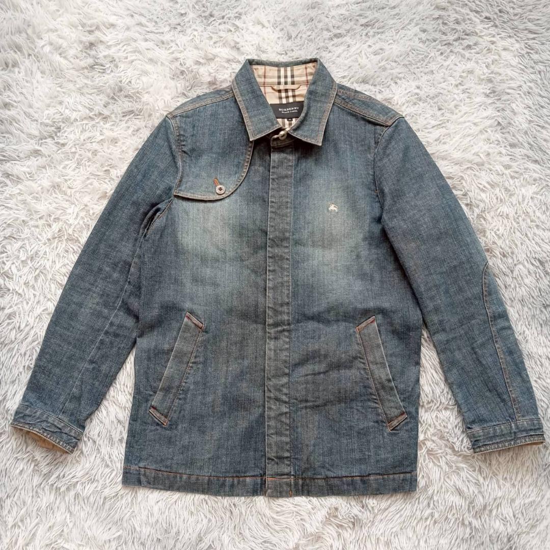 バーバリー ブラックレーベル デニムジャケット ノバチェック Mサイズ