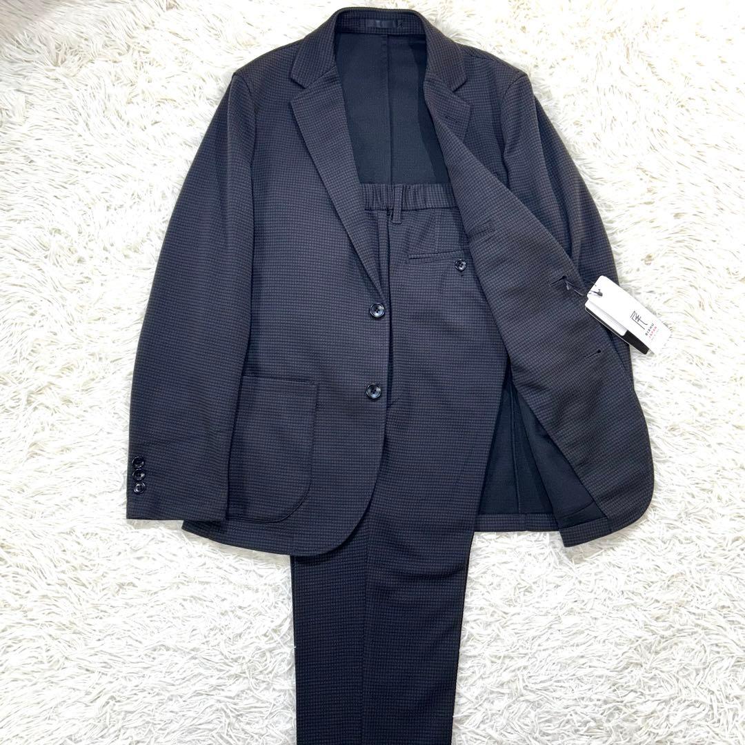 【未使用タグ付】パジャマスーツ 日本製素材 ワッフルジャージセット　ゆったりL