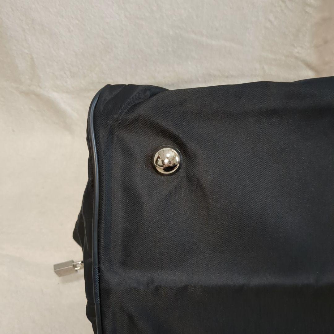 美品 PRADA ボストンバッグ ブラック 三角ロゴ テスートナイロン 鍵付き