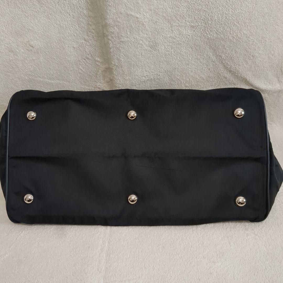 美品 PRADA ボストンバッグ ブラック 三角ロゴ テスートナイロン 鍵付き