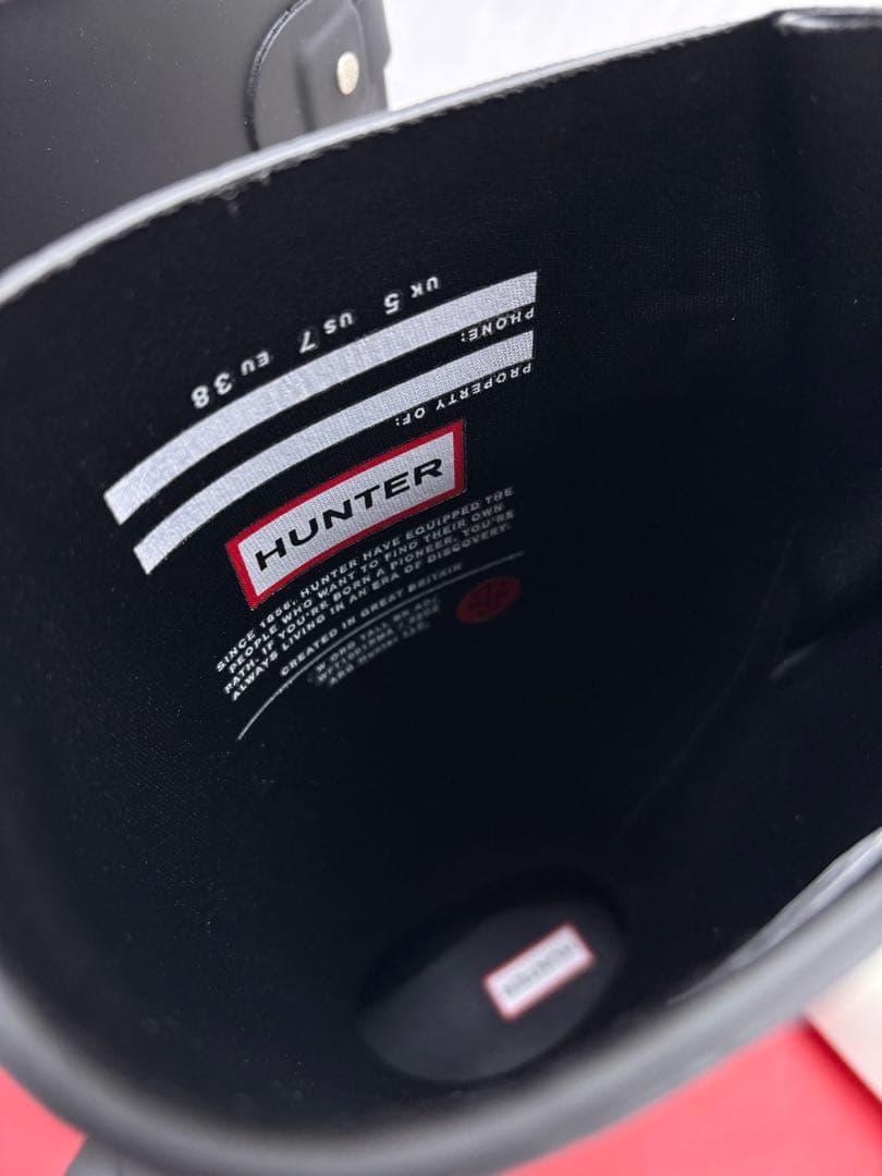①未使用 ハンター オリジナル トール レインブーツ ブラック　黒 24cm