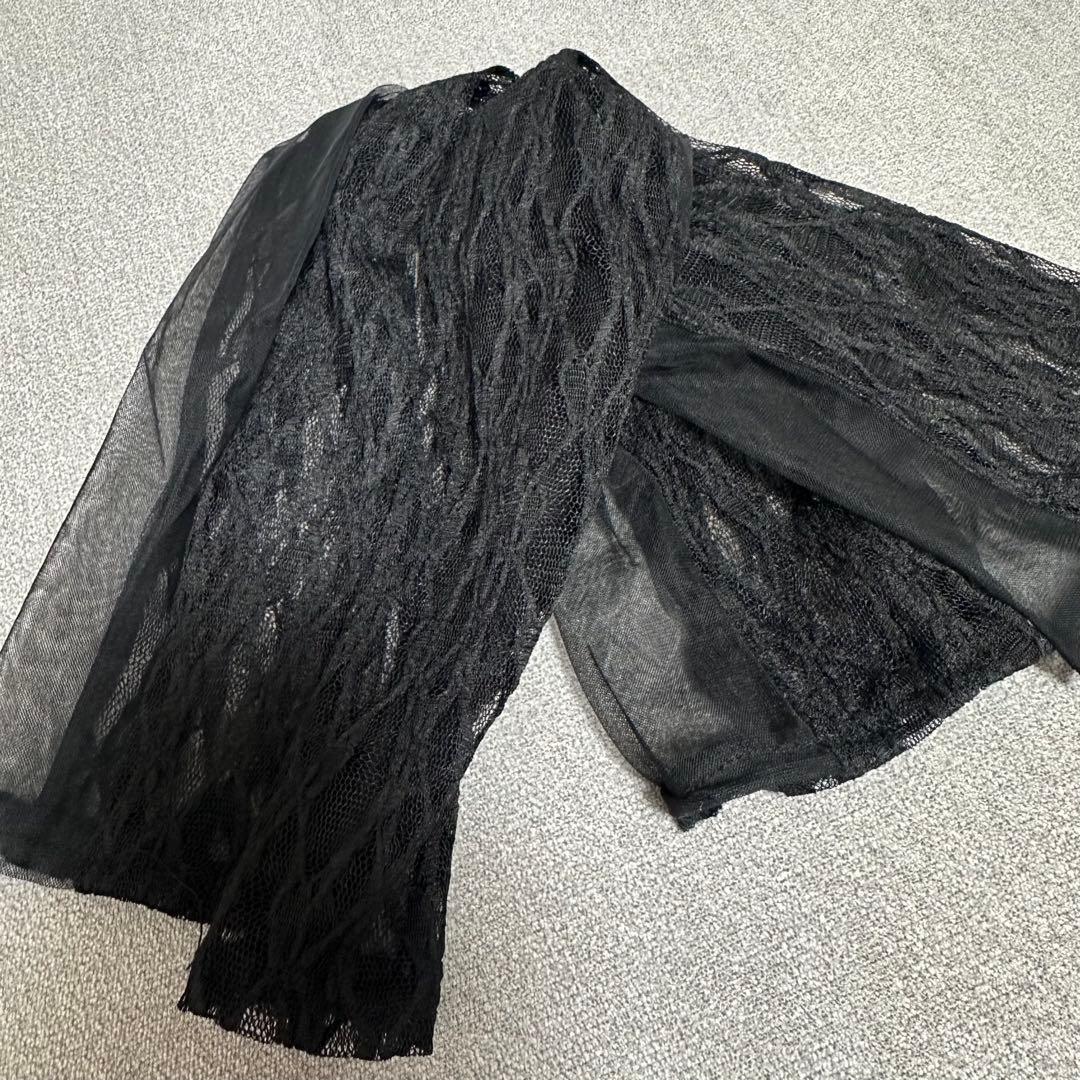 ANDRESD レースアームドレープドレス　ベージュ