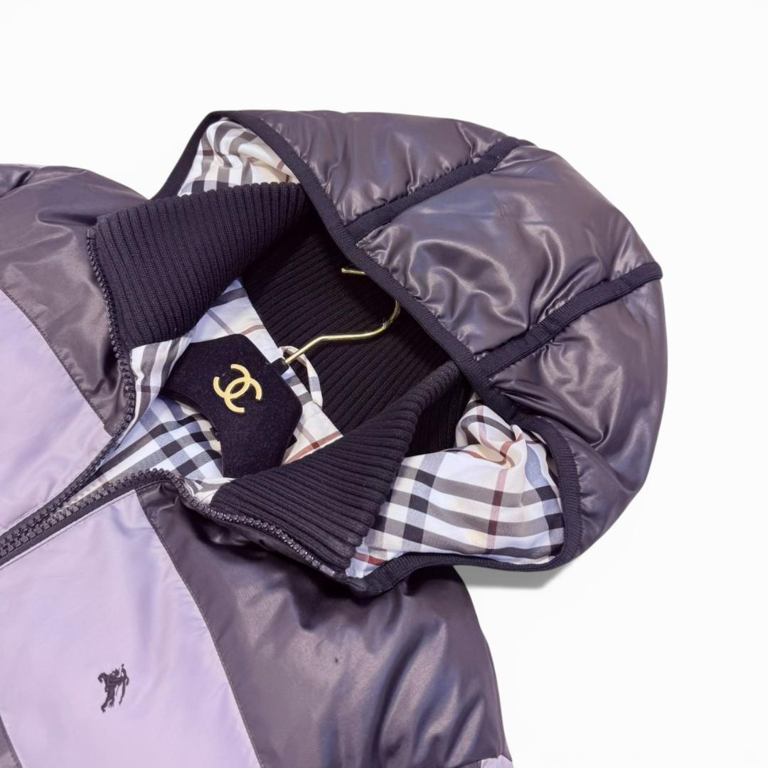 バーバリーブラックレーベル ダウンジャケット 大きいサイズ L ホースロゴ刺繍