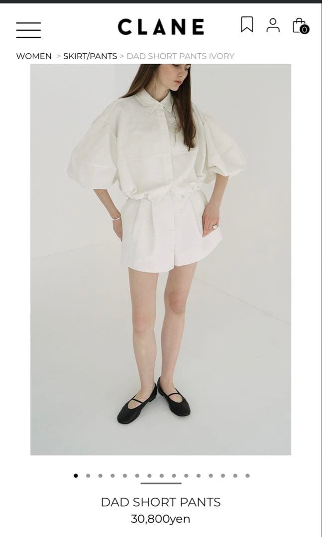 CLANE DAD SHORT PANTS ホワイト