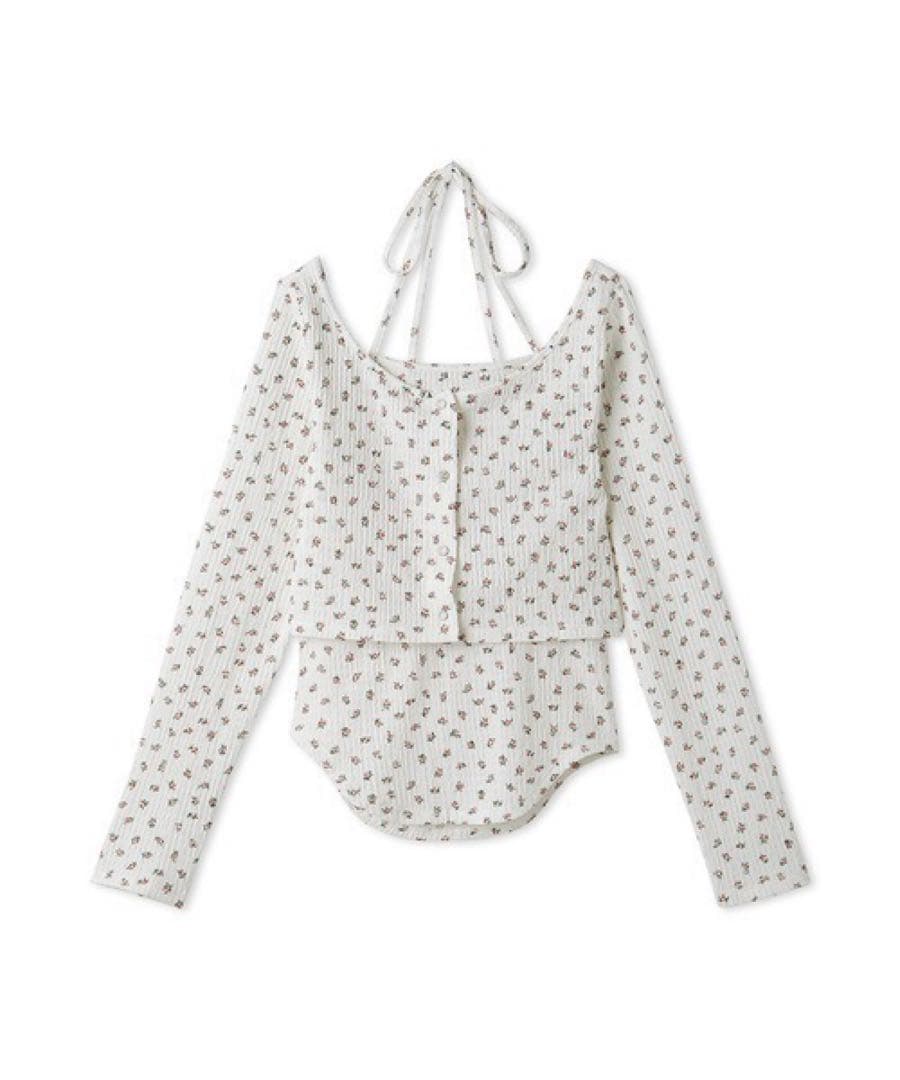 未使用品LILY BROWNホルターキャミセットカットトップス （FLOWER）