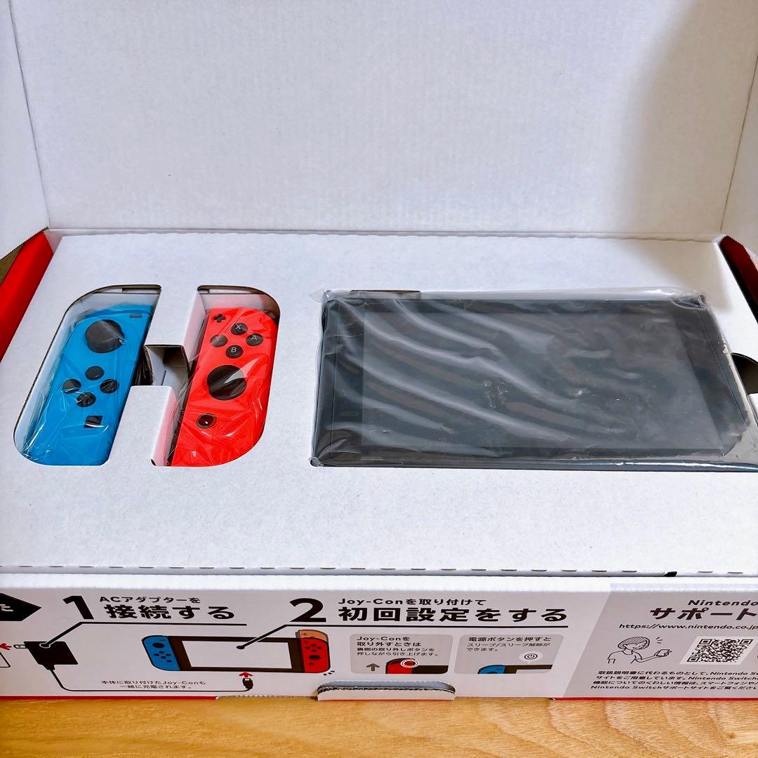 【未使用に近い】 バッテリー強化型 Nintendo Switch 本体 赤青
