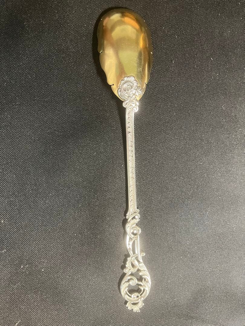 フランスアンティーク すかし　純銀　スプーン