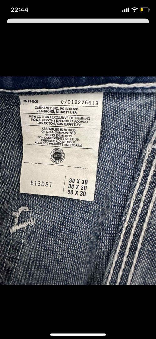 パンツ Carhartt B13 DST 30x30