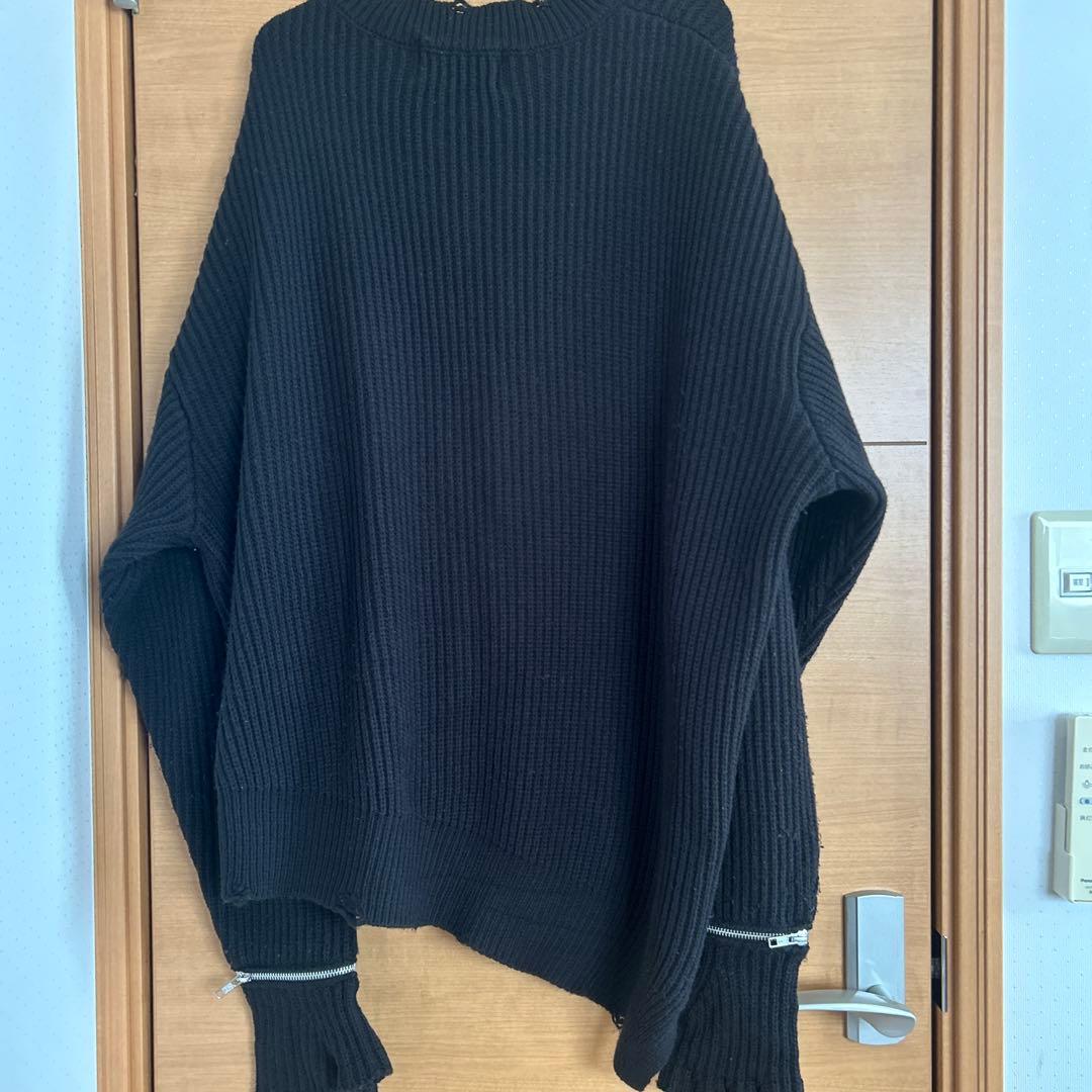 GRANCY ジップデザインアシンメトリーニット Mサイズ