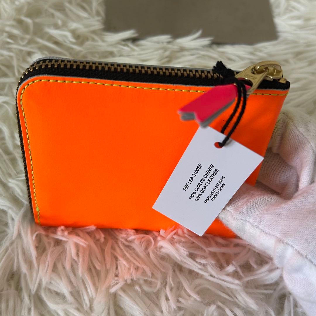 値下げ タグ 箱付 コムデギャルソン ミニ財布 蛍光色 ウォレット ケース