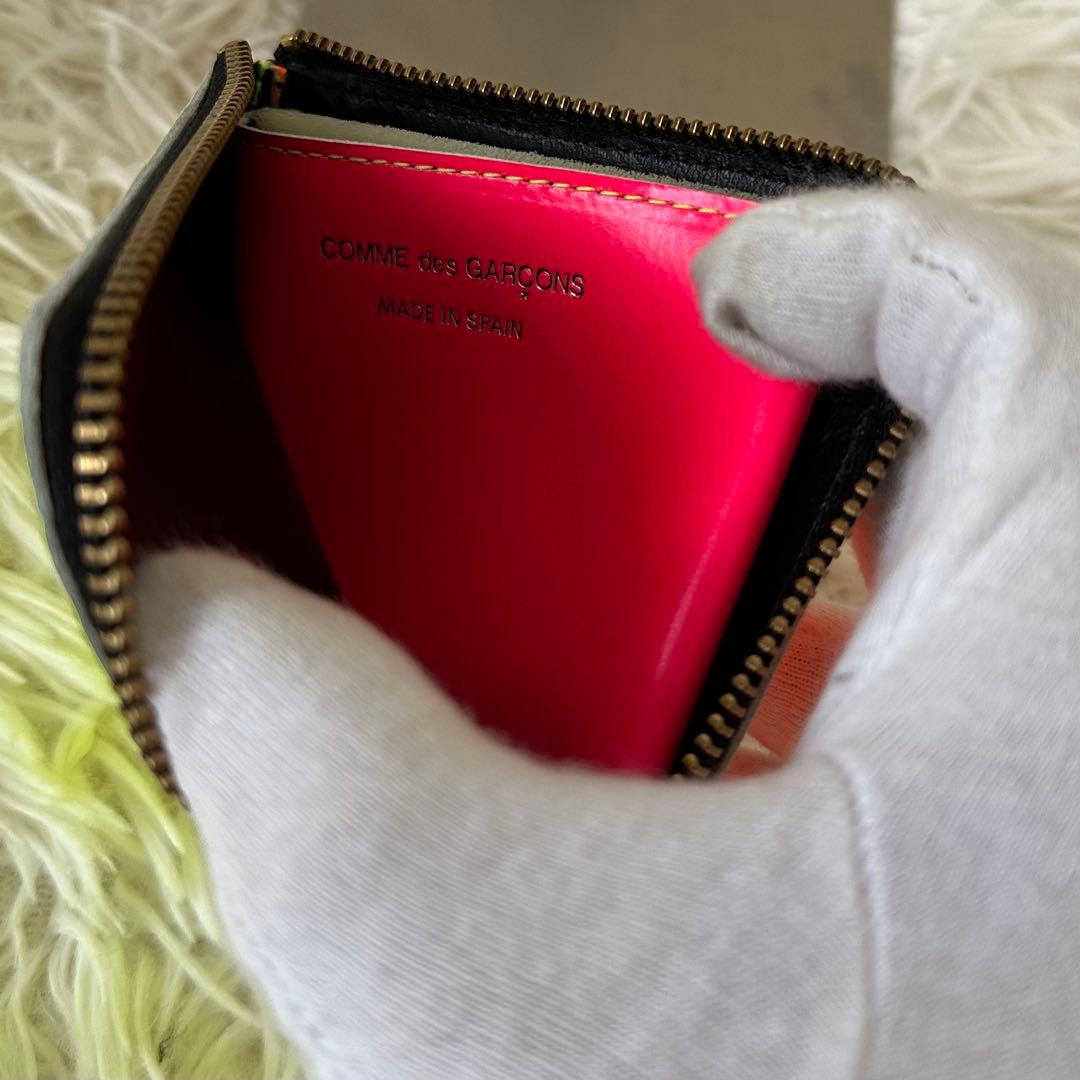 値下げ タグ 箱付 コムデギャルソン ミニ財布 蛍光色 ウォレット ケース