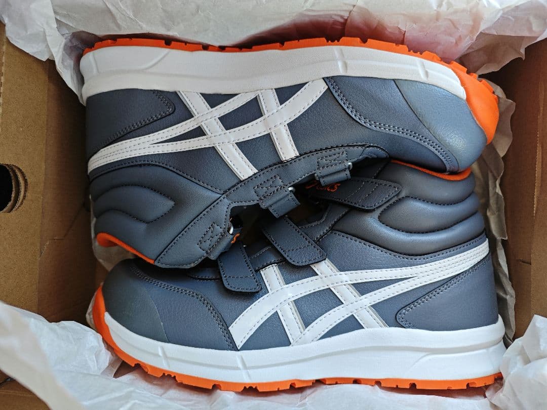 ウィンジョブ CP302 安全靴 グレー/オレンジ