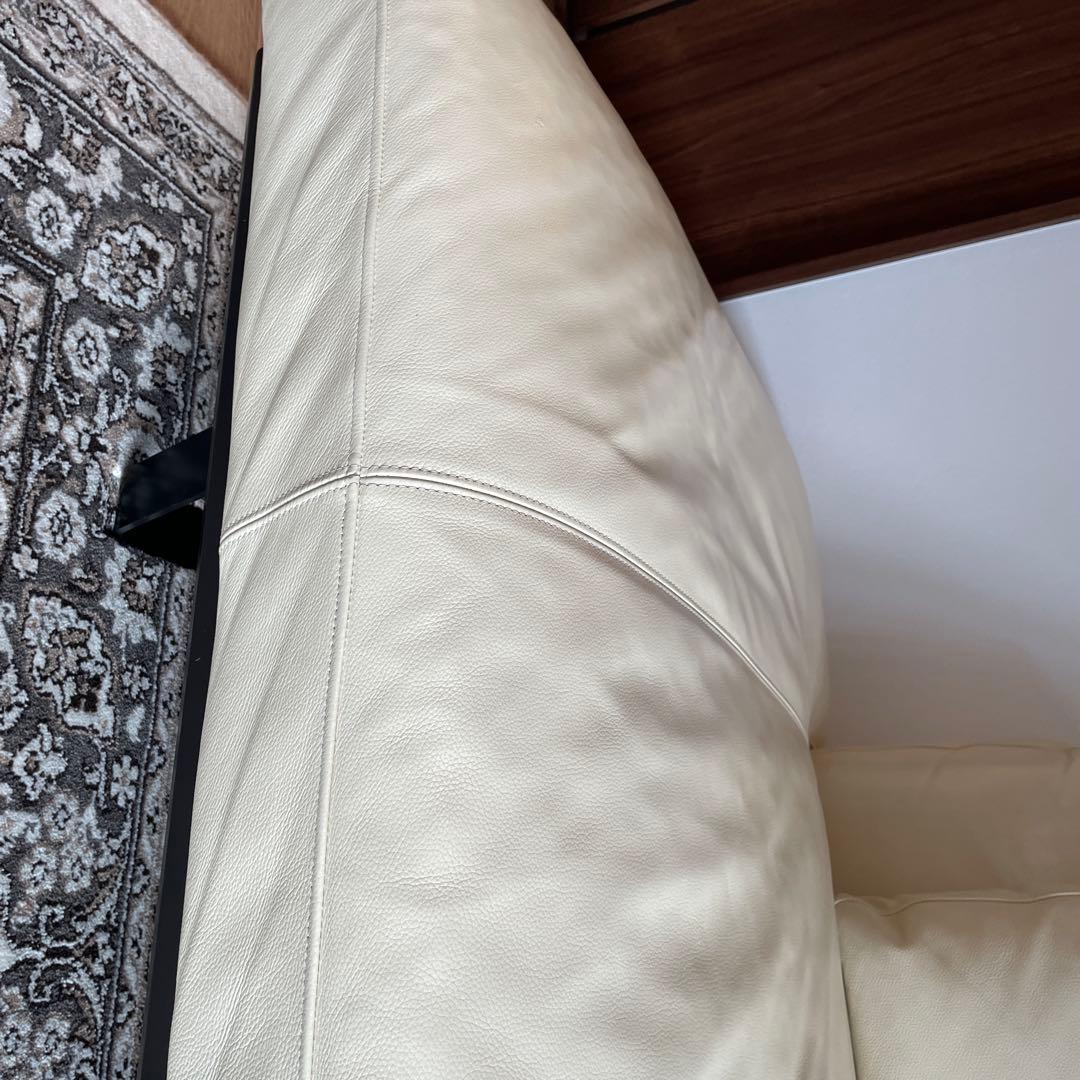 フクラ ベージュ本革コーナーソファ