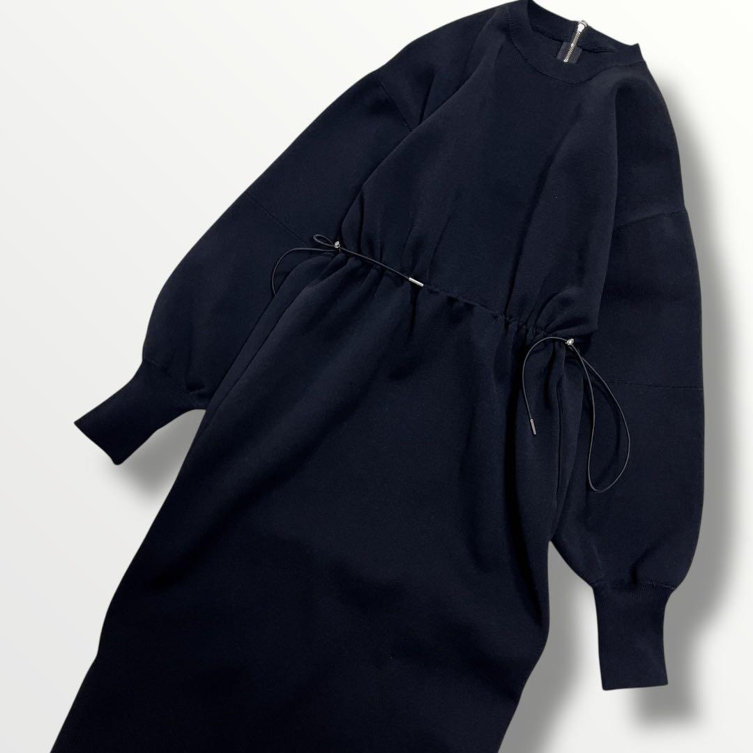 ADAM ET ROPE' FEMME フォルムニットワンピース ブラック　F