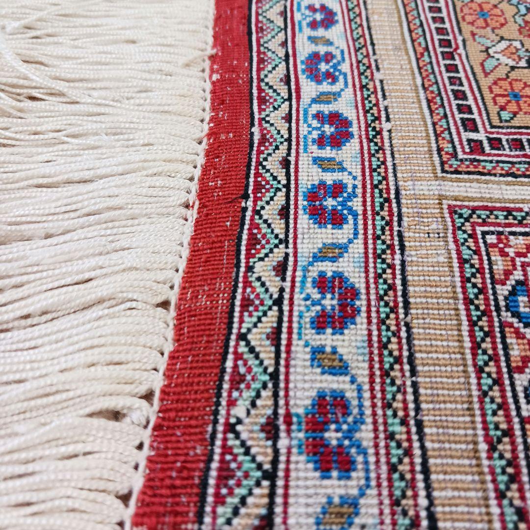 Y2605 最高級ペルシャ絨毯 クム産 シルク100％ 手織100万ノット