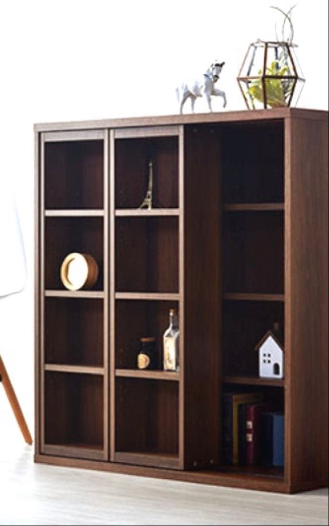 〜6/2まで※本棚 ダブルスライド式 ウォールナット