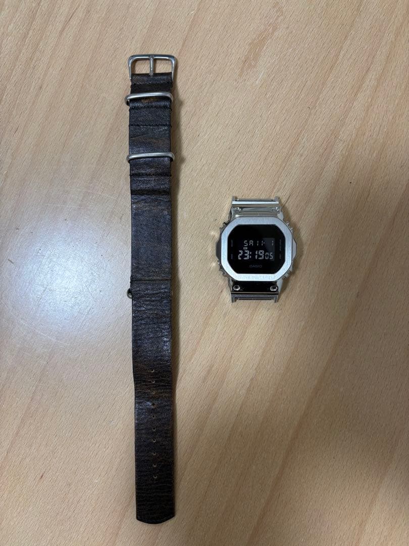 G-SHOCK メタルカスタム　アダプター付きレザーNATOベルトDW-5600