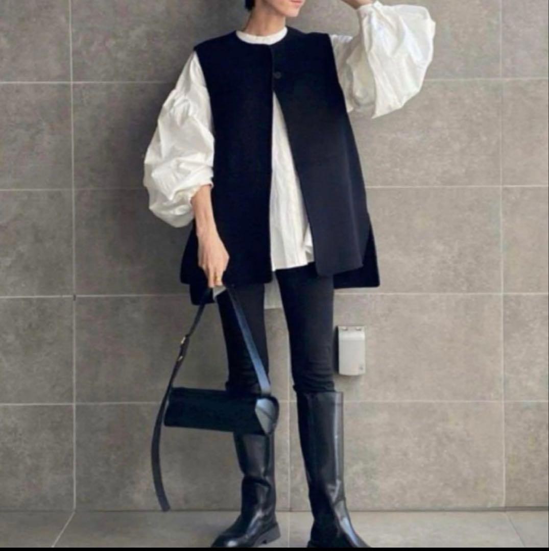 【美品】machatt リバーウールベスト ブラック　ジレ　ウール