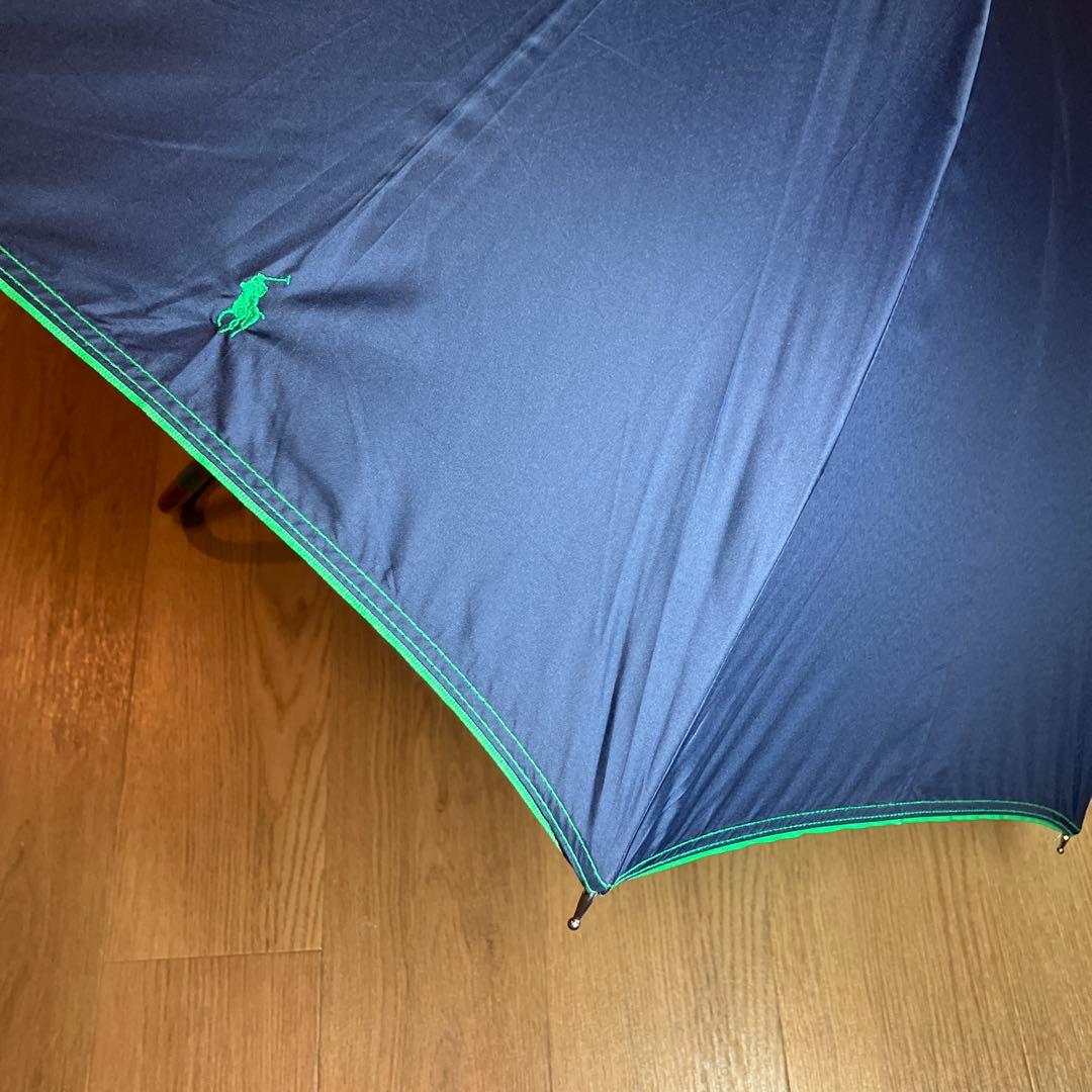 【未使用品】ポロラルフローレン バイカラー 長傘 ネイビー×グリーン
