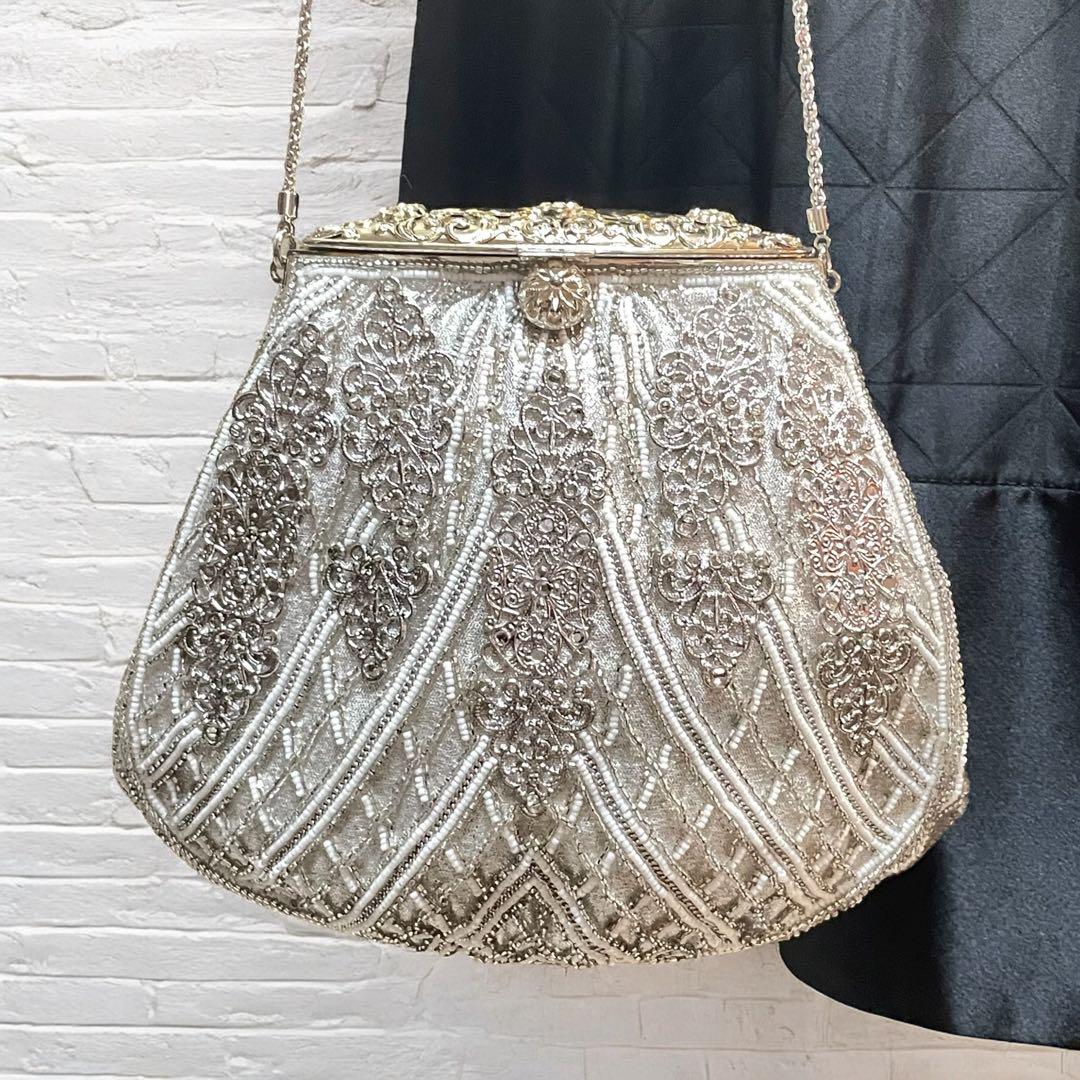 極美品⭐︎高級 Lumy ルミーはしもと ビーズ刺繍 パーティーバッグ ビジュー