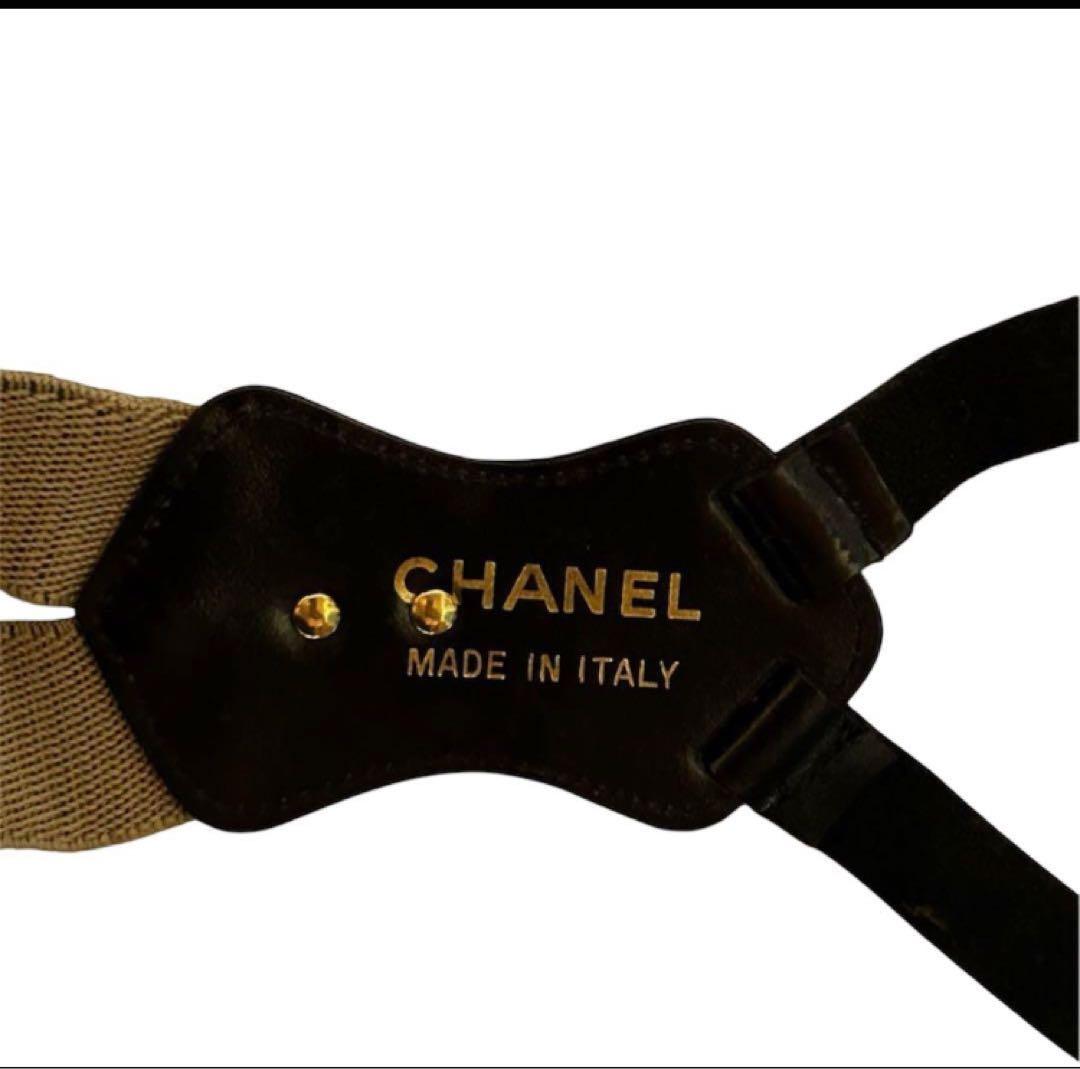 CHANEL シャネル ココマーク ブラック/ベージュ サスペンダー