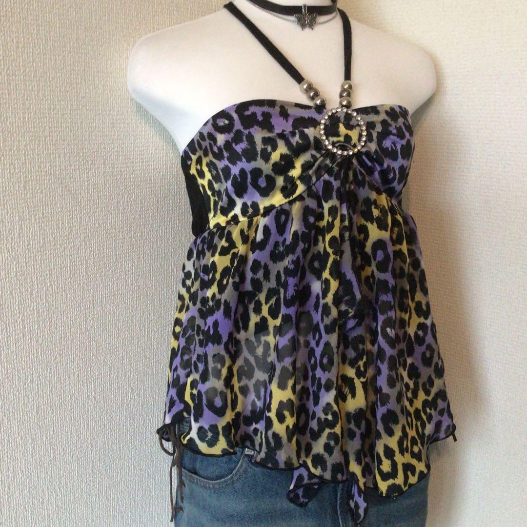 y2k 00s archive d.i.a 紫豹柄　平成ギャルキャミソール　渋谷