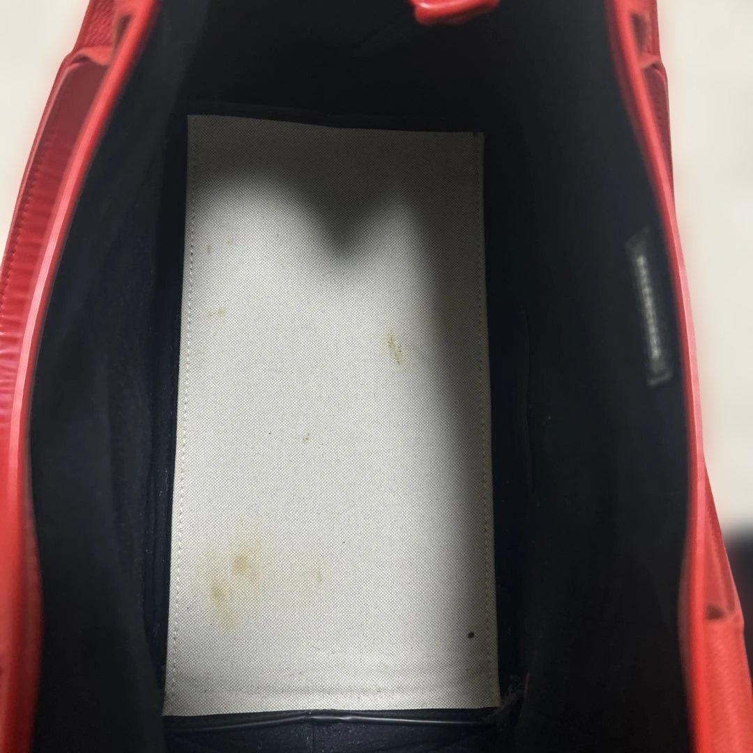 バレンシアガ　カバスS トートバッグ　ポーチ付き　キャンバス　ホワイト　レッド