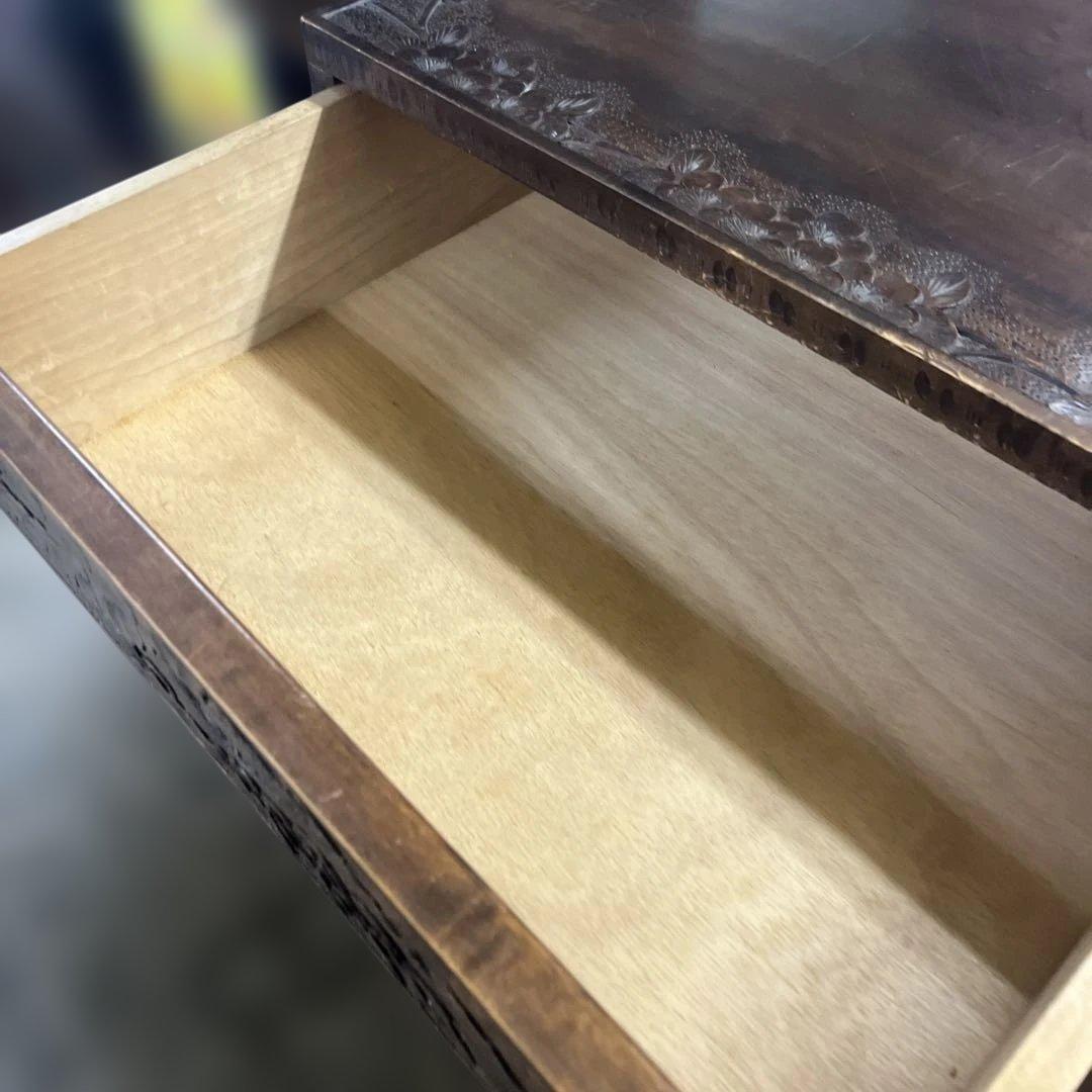 【軽井沢彫】6段チェスト◇程度良好◆