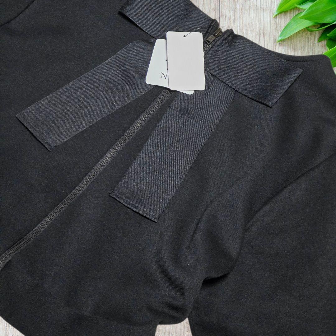 新品タグ付き Neige リボン付き バックリボンワンピース 黒・グレー