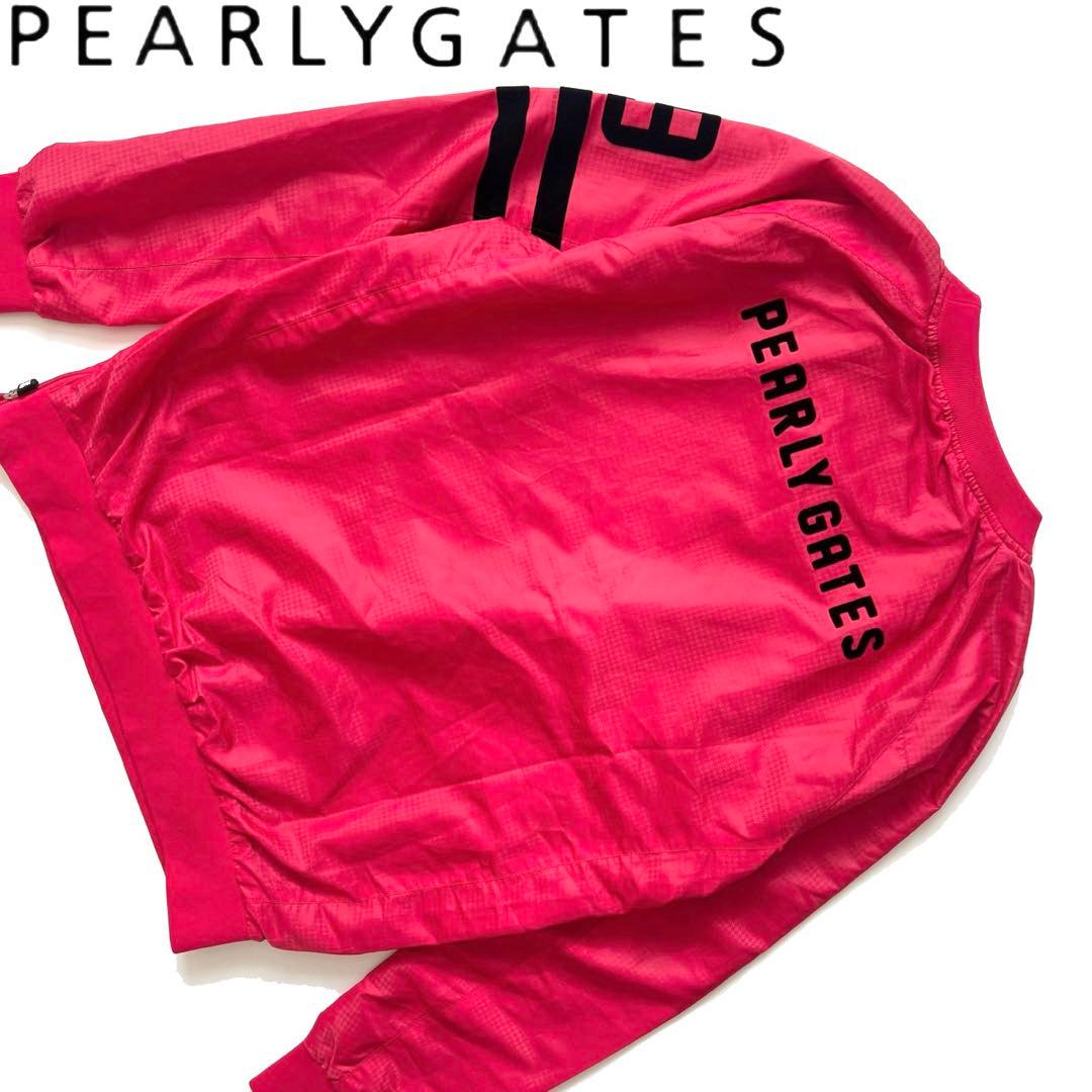 Pearly gates パーリーゲイツ　ピンク　スニード　裏地総柄　エンブレム