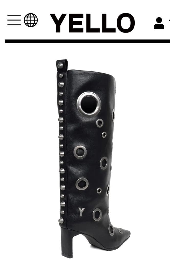 YELLO GUNNER LONG BOOTS スタッズ y2k Lサイズ