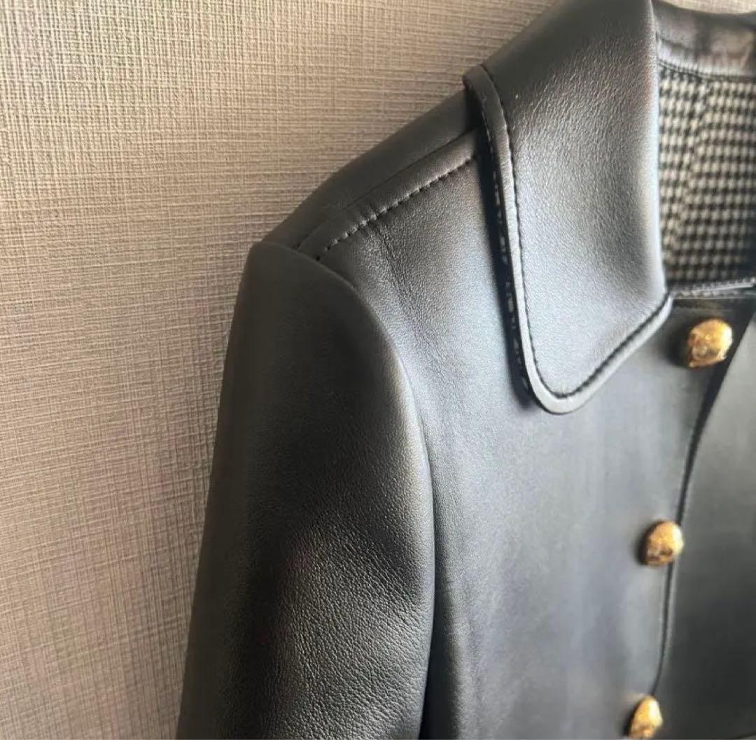 セリーヌ　クロディーヌ　ジャケット　トリオンフボタン　ラムスキン　レザー