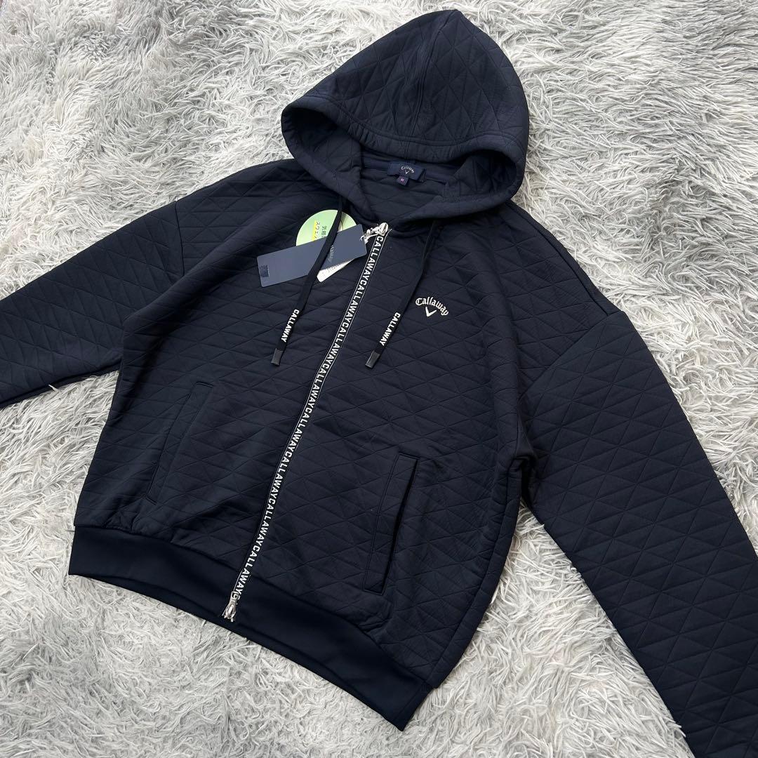 新品　キャロウェイ　パーカー　フーディ　ジャケット　キルト　ネイビー　Mサイズ