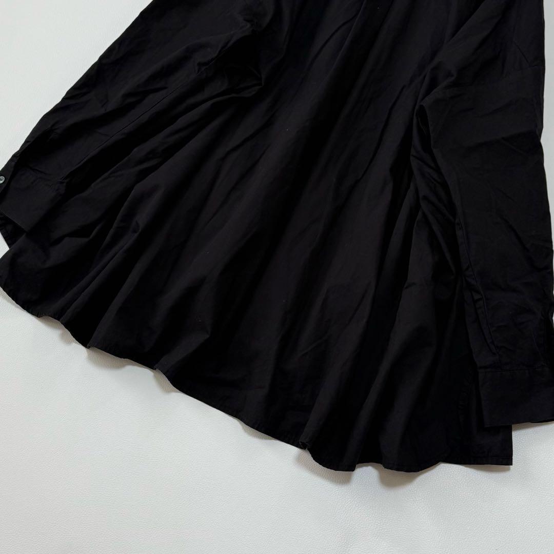 人気✨ ミズイロインド　ピンタック　ブラウス　チュニック丈 ゆったり　黒