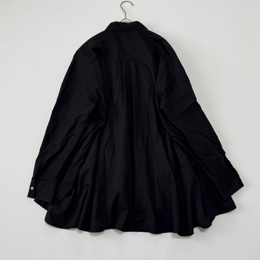 人気✨ ミズイロインド　ピンタック　ブラウス　チュニック丈 ゆったり　黒