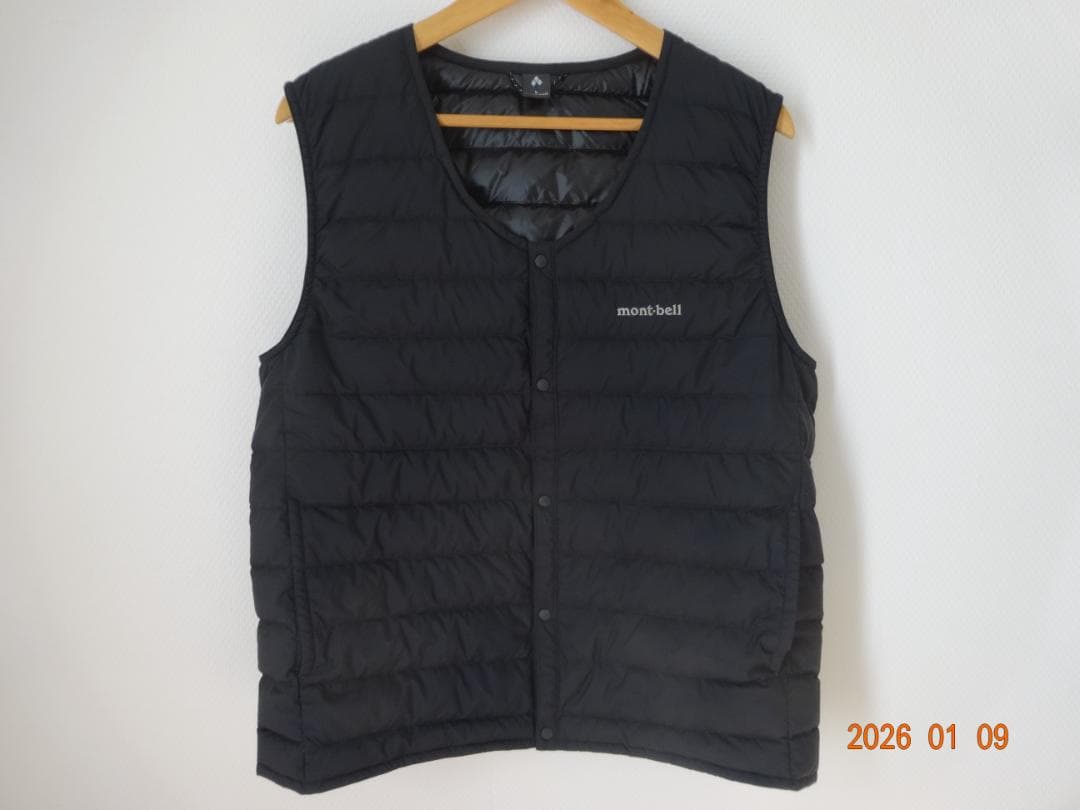 使用頻度少 モンベル スペリオダウン Vネックベスト L 品番1101672
