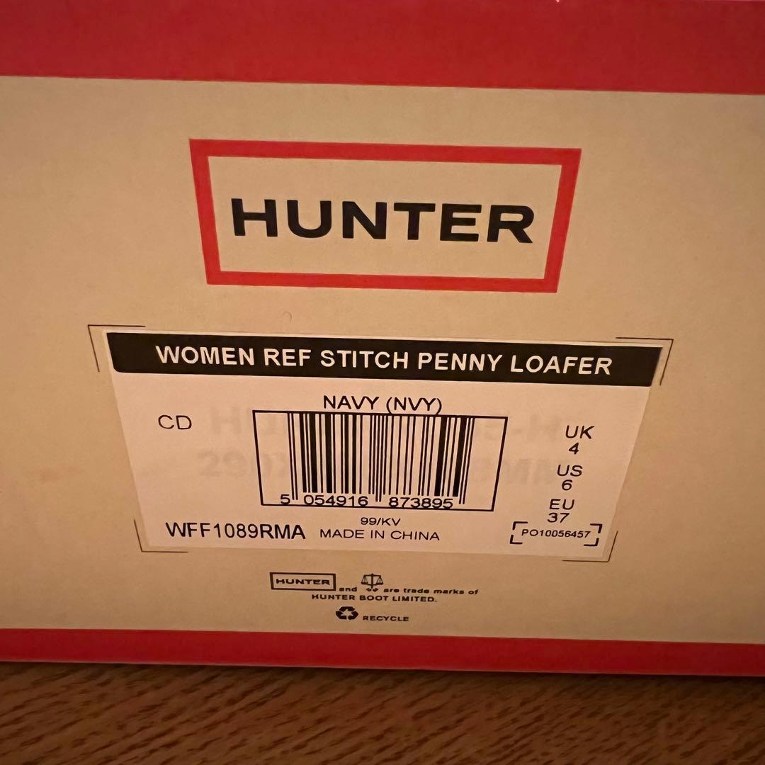 【美品・現行品】HUNTER ハンター　レインシューズ　ローファー　ブラック