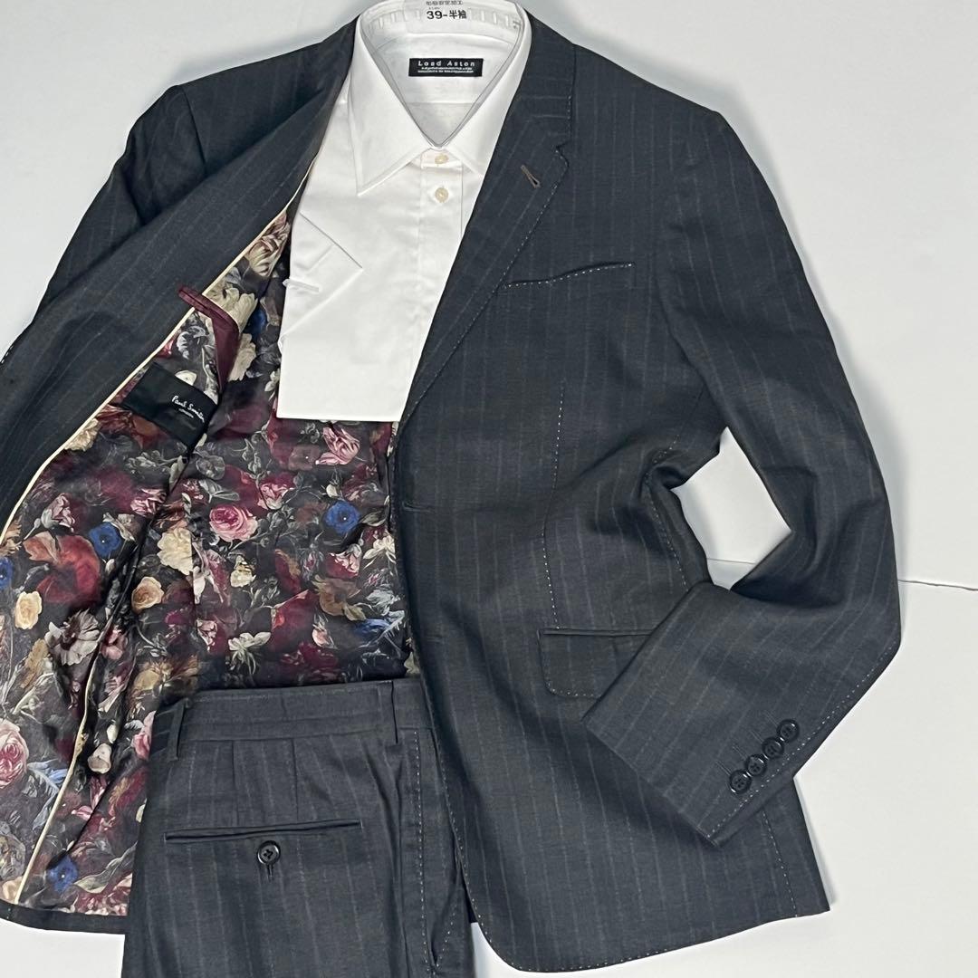 【美品】ポールスミス 花柄裏地 テーラードジャケット 総裏 フラワー総柄