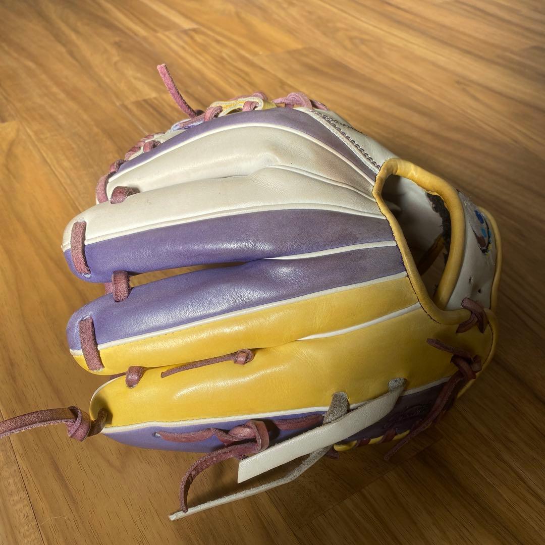 Emperor 硬式グローブ 紫/黄色　内野用