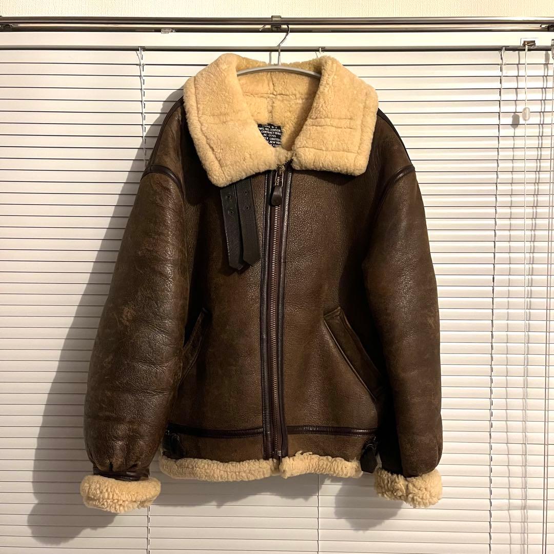美品 USA製 AVIREX アヴィレックス B-3 ムートンジャケット 40