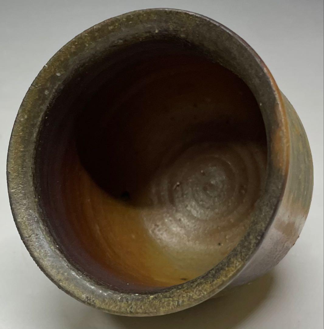 人間国宝　藤原雄　備前酒杯　ぐい呑　備前焼　共箱　共布　栞　y66