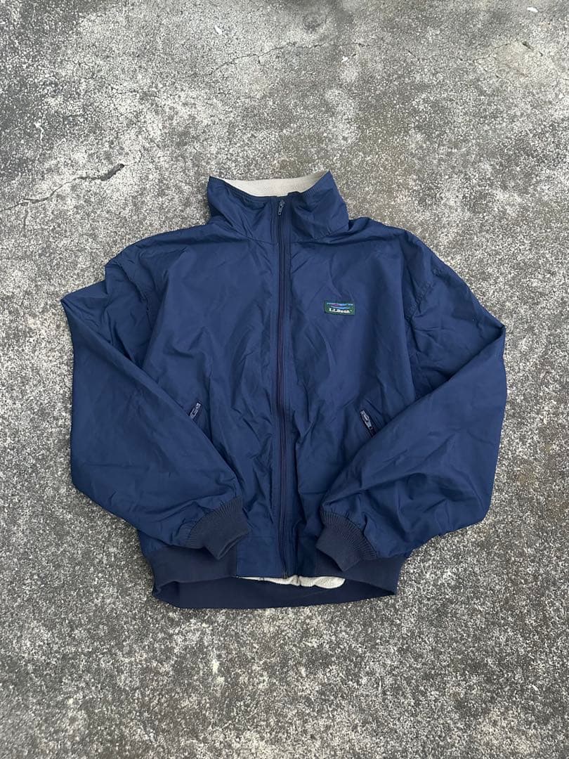 即日発送 90s L.L.Bean ネイビー ジップアップ ナイロンジャケット