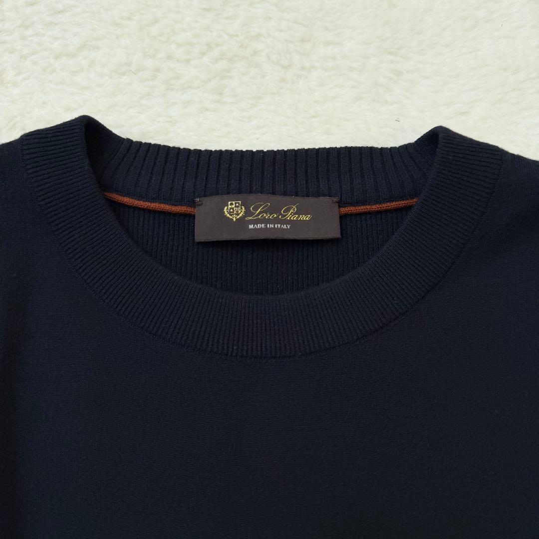 希少サイズ　ロロピアーナ バージンウール ニット ネイビー イタリア製　XXL