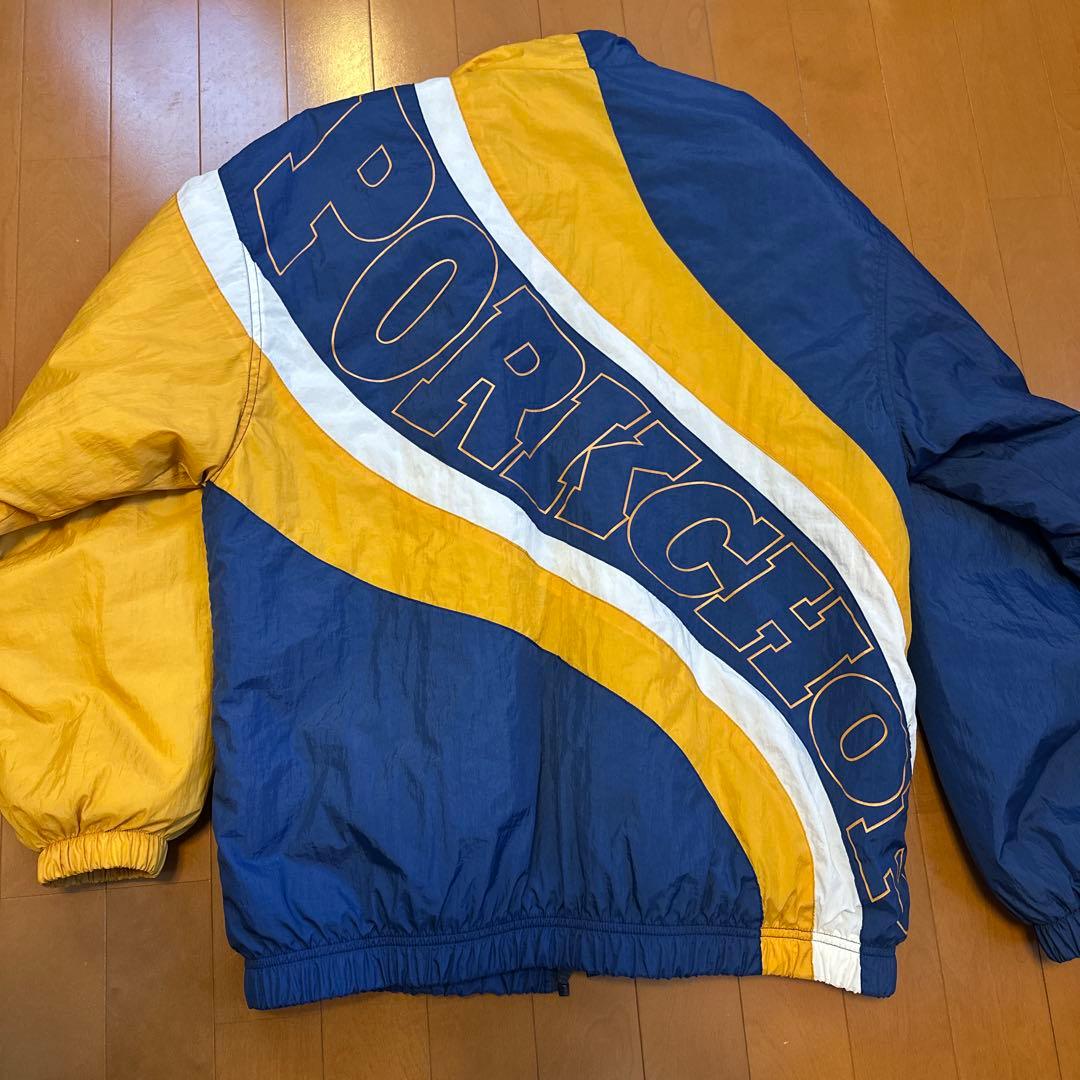 PORKCHOP ナイロンジャケット M 青/黄色
