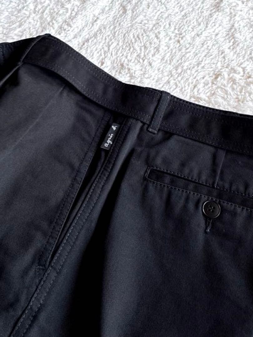 アニエス・ベーオムほぼ未使用コットン黒ワイド パンツ　ツータック　大きいサイズ