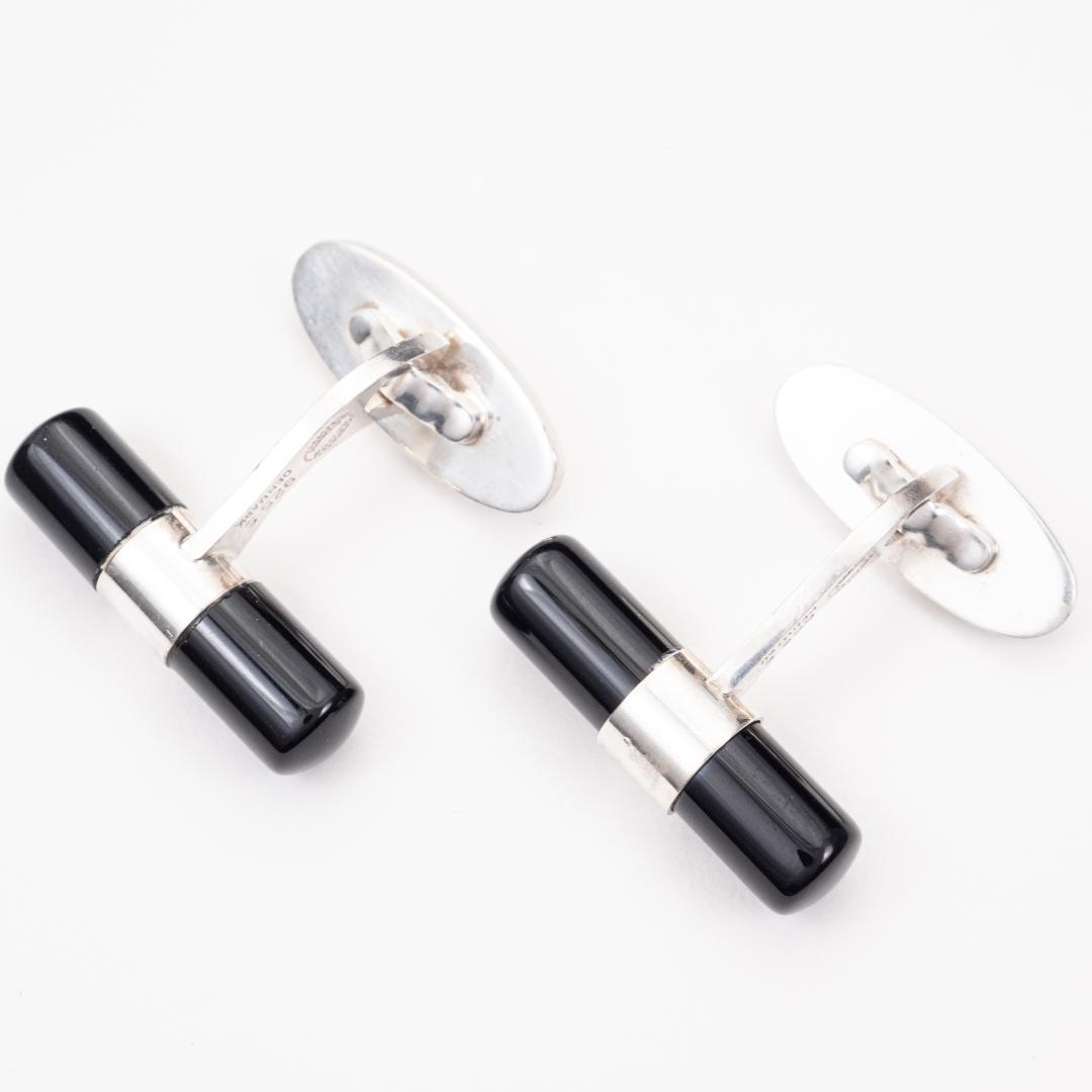  ジョージジェンセン カフリンクス シルバー×オニキス