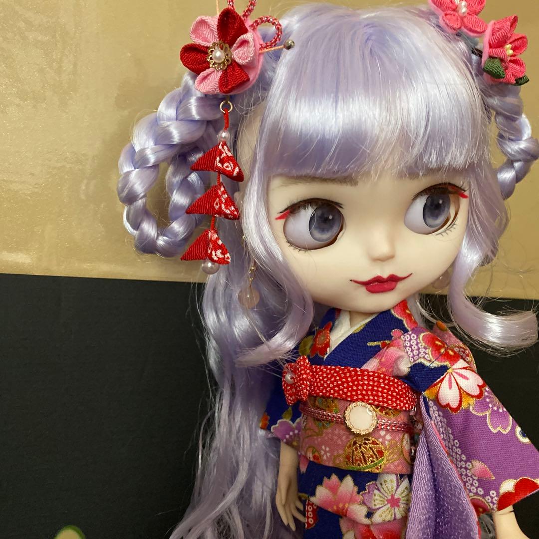 『謹賀新年 2026』カスタムドール 薄いピンク&水色mixふんわりパープルヘア