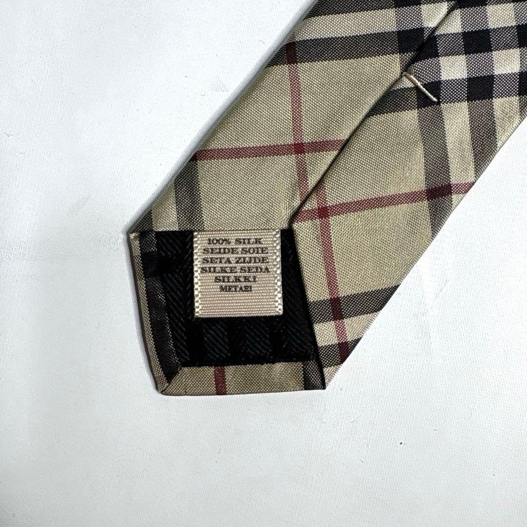 未使用タグ付　バーバリーロンドン　ネクタイ ノバチェック